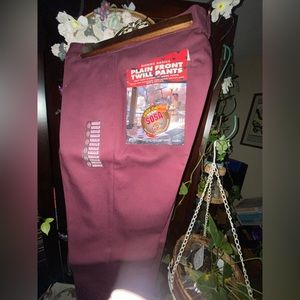 Dickies plain front twill work pants maroon color